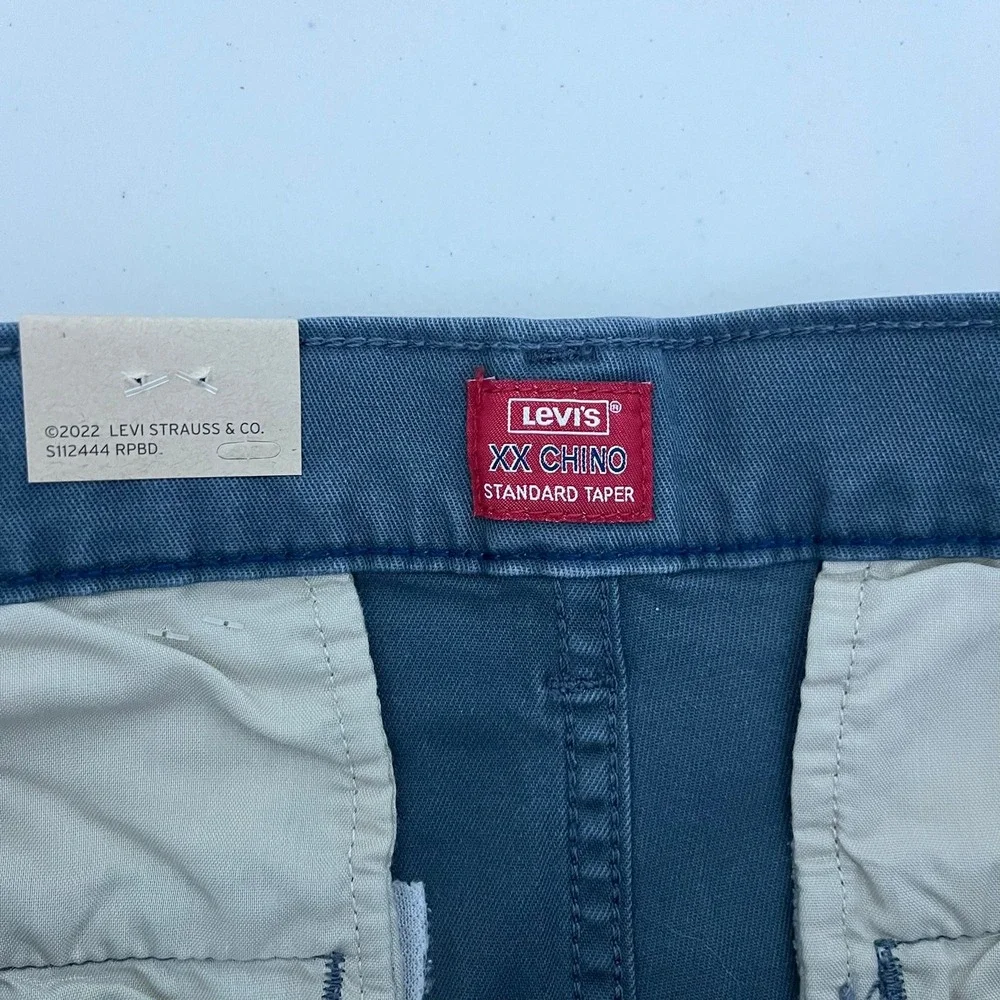 Levis XX Chino Standard Taper Pants Mens 30x32 Slate Blue Stretch 85226-0063 NWT
